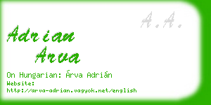 adrian arva business card